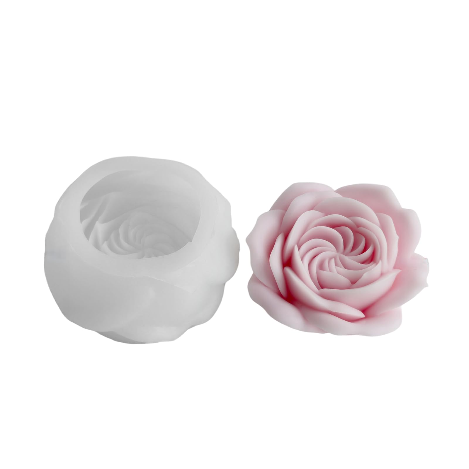 SHINLHUA Flexible Floral Mold for Making and Resin Casting, Rose Shape Silicone Hobby Mold with Single Cavity Design Floral Casting Hobby Wax Resin Flower Plaster Flower Soap Pouring