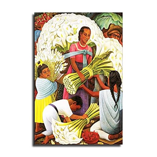 LIXI The Flower Vendor by Mexican Artist Diego Rivera Poster Decorative Painting Canvas Wall Art Living Room Posters Bedroom Home Decor Prints 16x24inch(40x60cm)