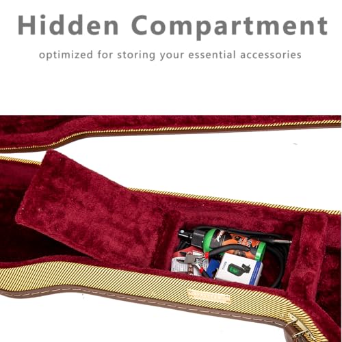 Crossrock Funda de Madera para Guitarras Precision Bass - Vinilo Tweed Vintage Marrón miniatura 5