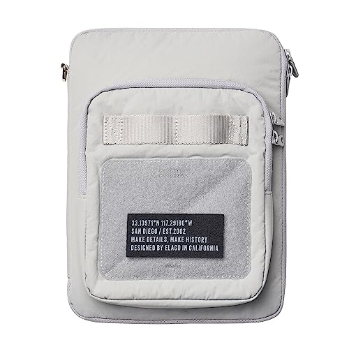 elago iPad Velcro Pouch Compatible with iPad Air 5th 10.9 inch 2022, iPad Pro 11 inch 3/2/1 2021-2018, iPad9/8/7 10.2, iPad Air 4 10.9/Air 3 10.5,iPad 9.7, Waterproof, Pouch with Pocket [Light Grey]