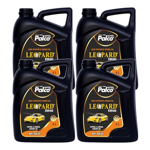 Image of PALCO LEOPARD 5W40 Engine Oil for Car 4 Ltr (Pack-4) | Engine Oil for Petrol & Diesel Cars