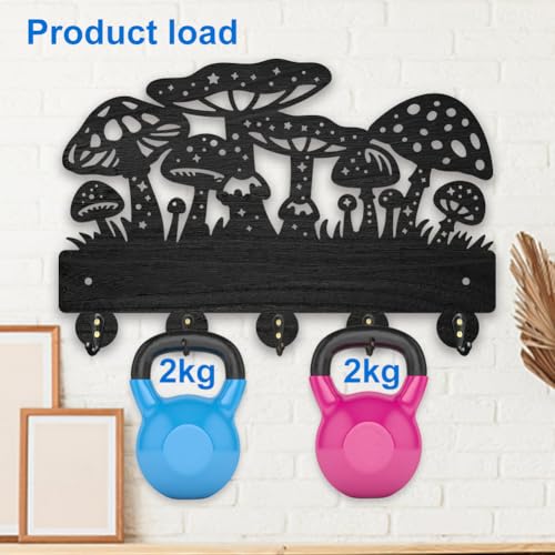 MAYJOYDIY Mushroom Wall Key Hook, 30x20cm, 5 Alloy Hooks - Image 4