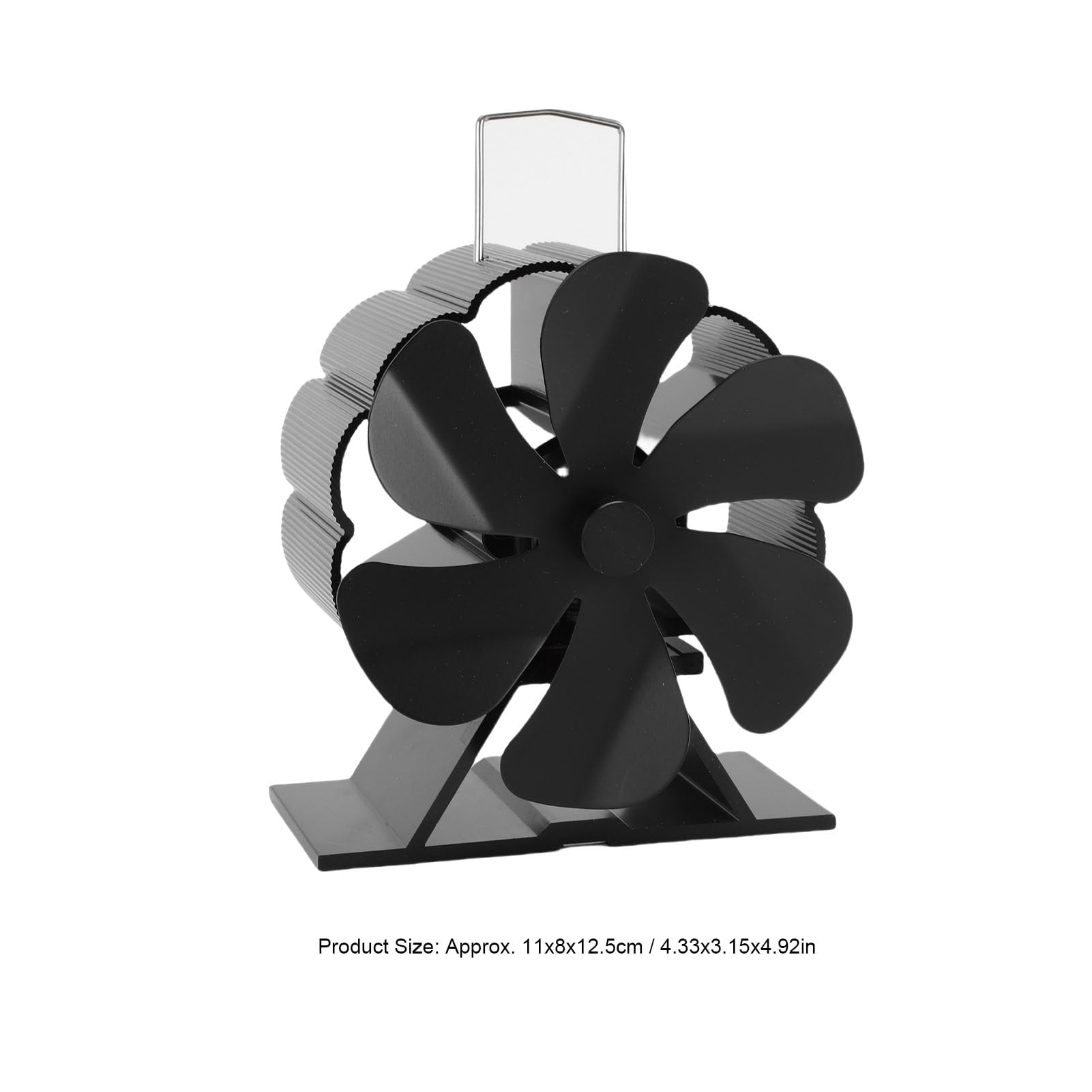 Yosoo Health Gear Ventilatore per Stufa a Legna Alimentato a Calore, Ventilatore Termico Non Elettrico a 6 Pale con Protezione Dal Surriscaldamento, Design Oscillante e Termometro