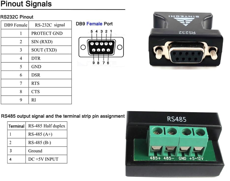 Amazon | Sintech 232～485、RS232シリアルからRS485通信データ変換