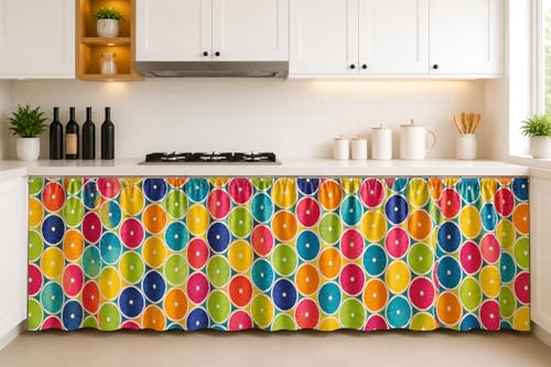Image of Barebeauty Premium Printed Kitchen Sink Curtain | Kitchen Under Sink Curtain | Decorative Cabinet Cover | Washable & Dustproof | Modern Curtain (2, Design-9)