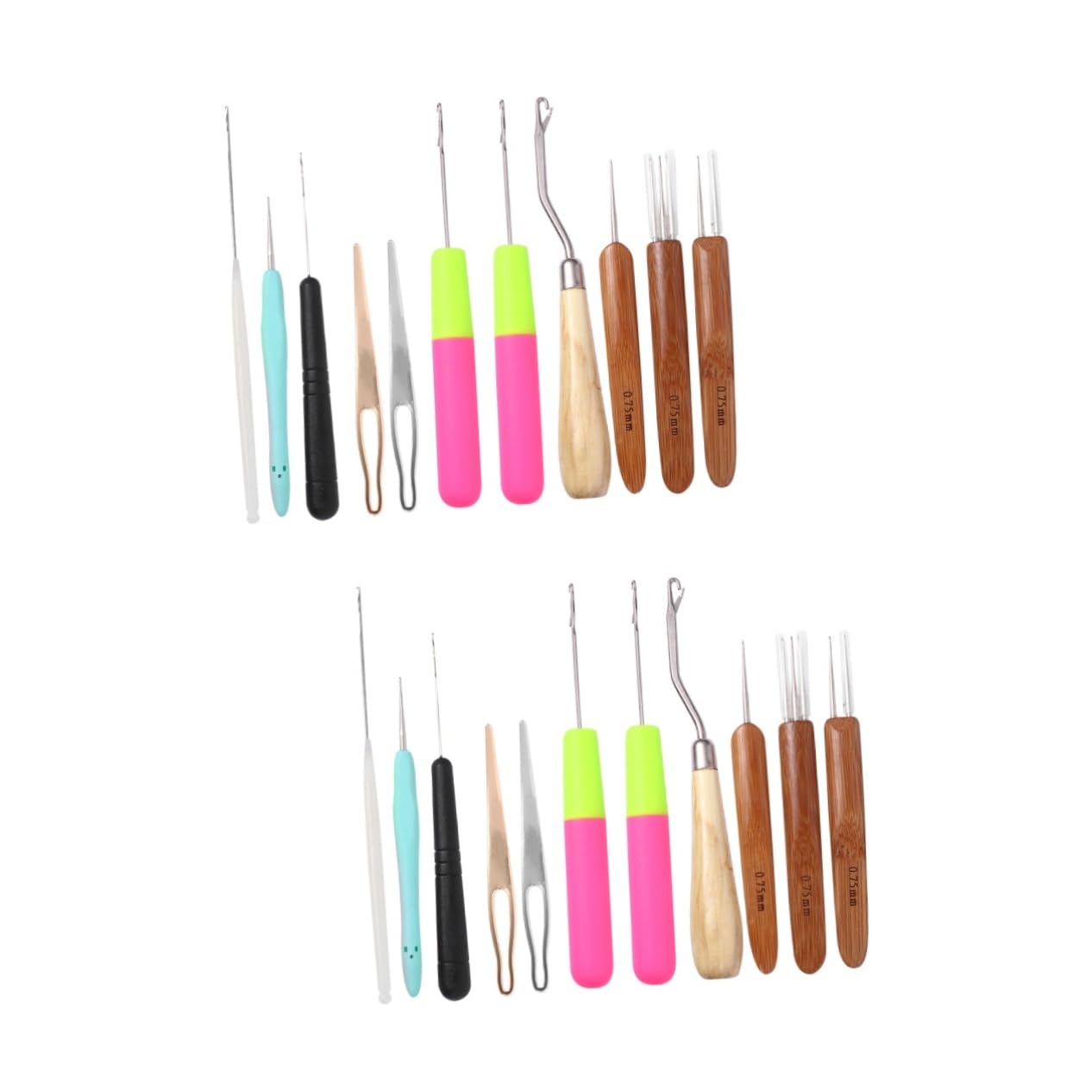 NUOBESTY 22piezas Agujas De Ganchillo Para Dreadlocks Kit Profesional Para Estilos De Cabello Herramientas De Estilismo Para
