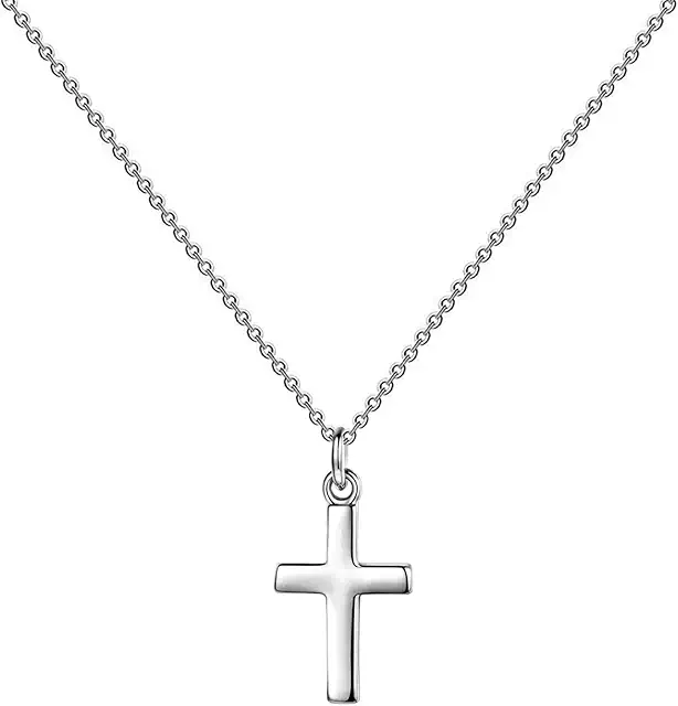 Sterling Silver Cross Pendant Necklace for Women - Simple Fashion Jewelry Gift