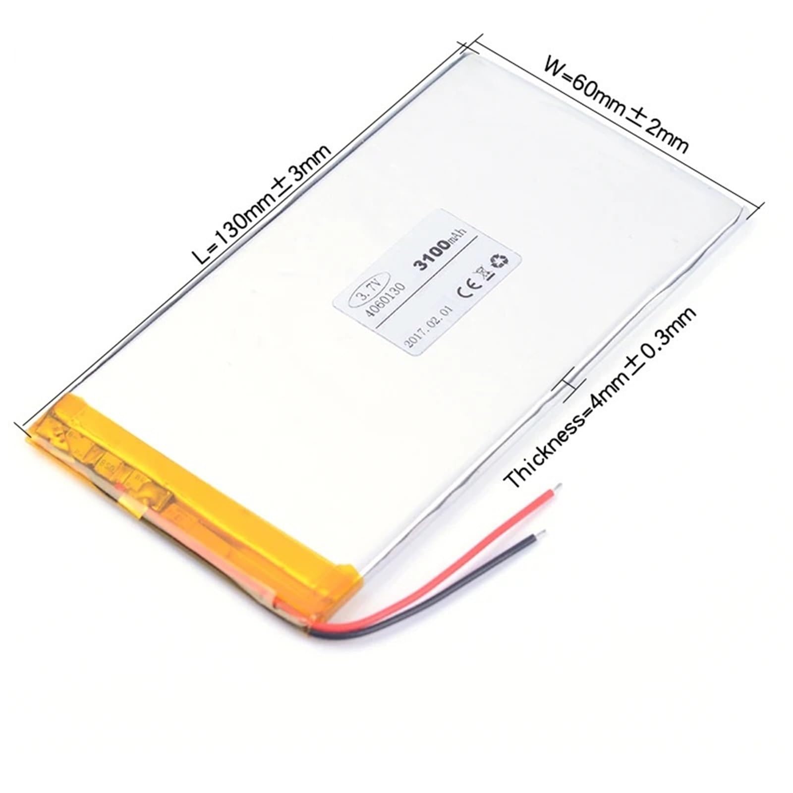 4060130 3,7 V 3100 mAh, 1 pièce