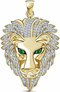 Lion Necklace for Men, Punk Lion Charm Necklace Nordic Viking Lion Head Pendant Necklace Iced Out Lion Animal Necklace Men’s Hip Hop Lion Necklace Jewelry Gift Father's Day Accessories