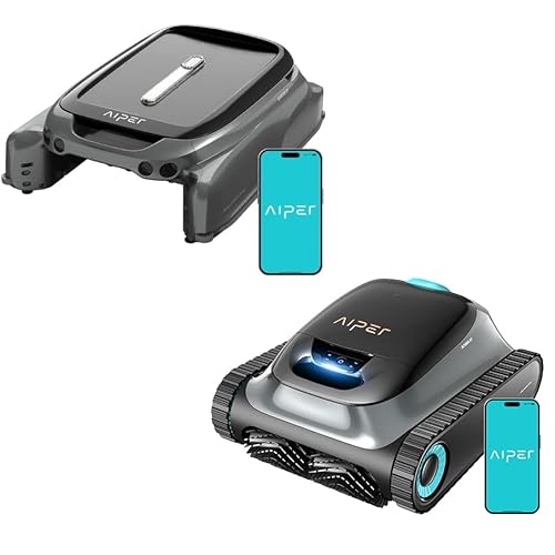 AIPER Scuba S1 2025 Robot Piscine Fond et Paroi et Surfer S1 Skimmer de Piscine, Nettoyage de la Surface, Fond, Parois et Ligne d’Eau, pour piscines enterrées à 180㎡