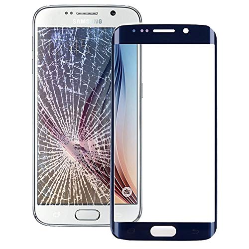 Vitre avant Galaxy S6 Edge cassée : lentille en verre bleu foncé pour réparation