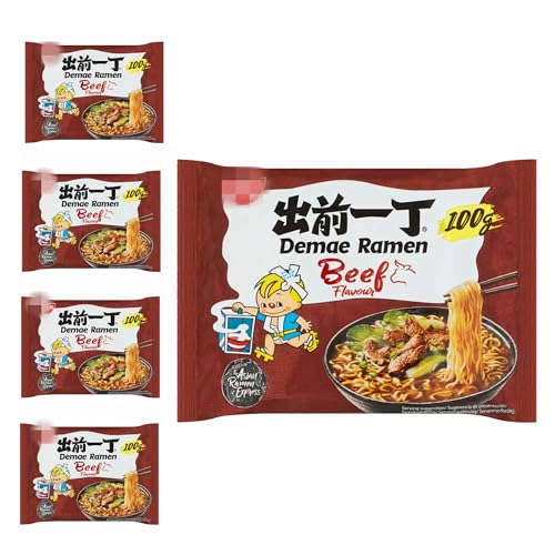 YIJIA Variedad de saboresInstant Noodle Tallarines - Ramen Fideos Instantáneos - Sabor Ternera Pack 5