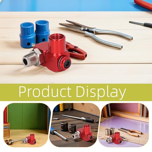 Conectores neumáticos giratorios 1/4 NPT NUOBESTY de aluminio rojo 8