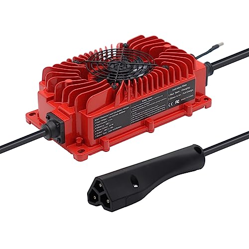 Eseegoo 18 AMP 48V Replacement Golf Cart Battery Charger for 48 Volt Ez-Go EZgo RXV/TXT with RXV Plug Triangle Style Plug Connector Waterproof IP65