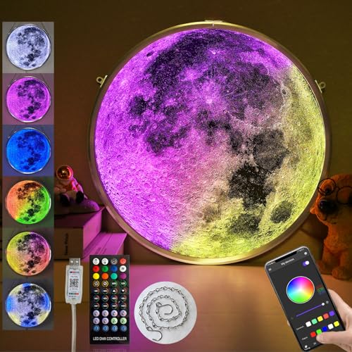Eeutiwe Led Moon Light for Room Decor, 13×13 Inch Indoor