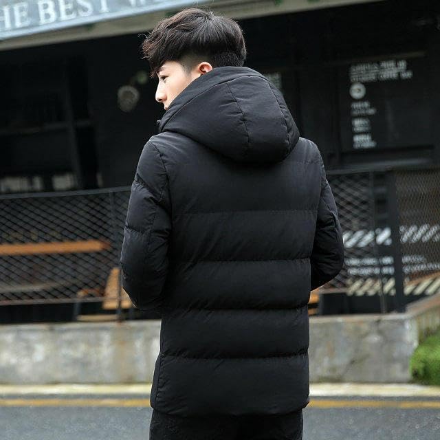 Image of YOONIKK Hooded Jacket for Men | Winter Wear Puffer Jacket | Full Sleeve Padded Bomber Jacket for Men | Lightweight Windproof Outerwear | Stylish Winter Jackets for Men
