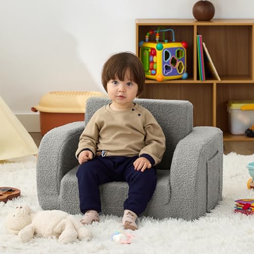 image for MuaMelop Toddler Couch, 2-in-1 Toddler Chairs Comfy 1-3 Years Old, Tod