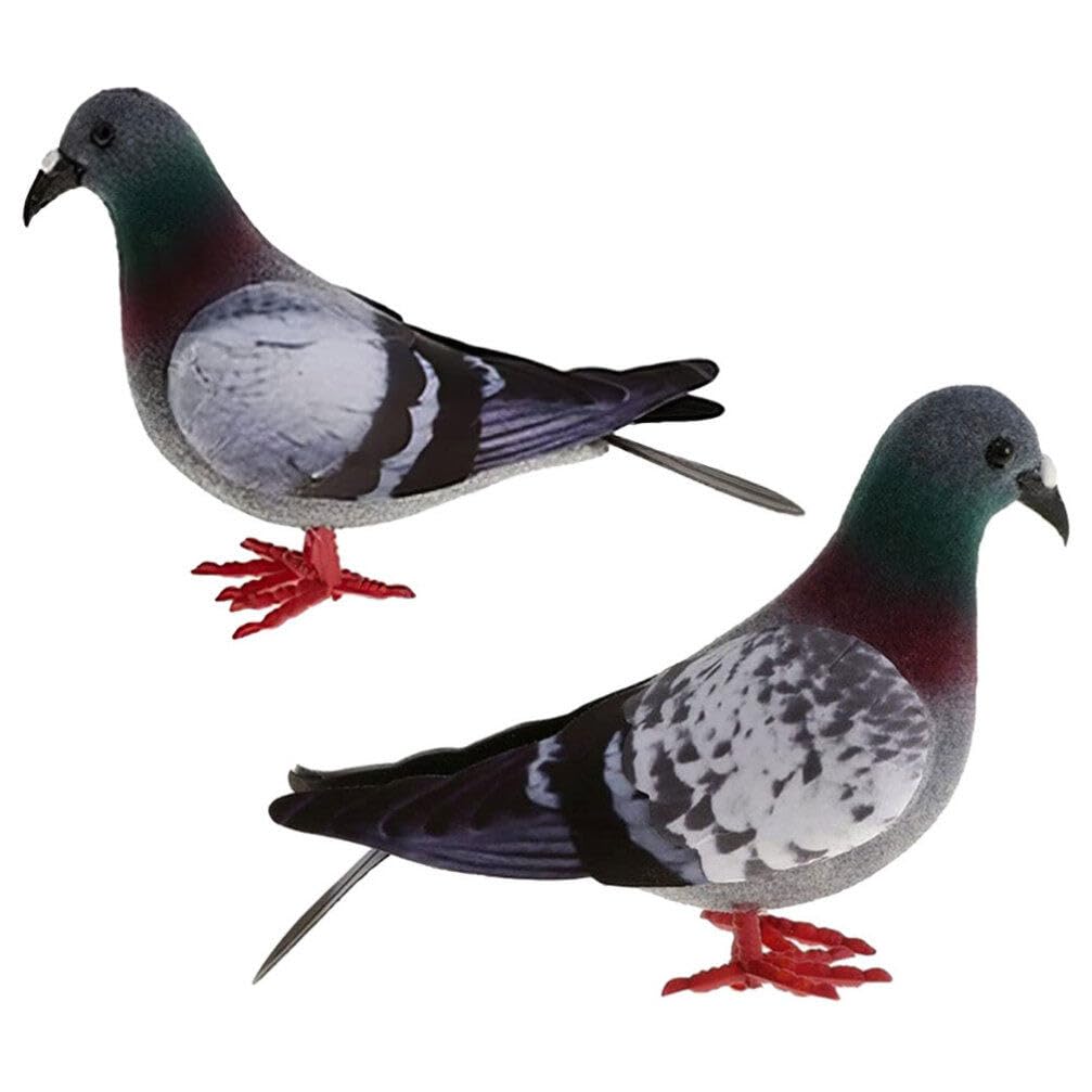 Simulation Foam Pigeon Model, Mini Artificial Pigeon Fake Dove Figurine Realistic Dove Ornament Statue for Decoration, 2Pcs