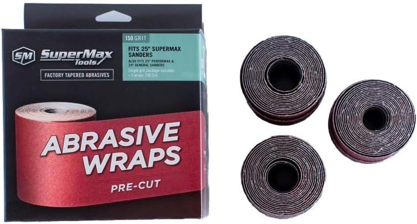 Supermax Tools 3-Pack Box 150 Grit Pre Cut Abrasive for The 25 in. Drum Sander
