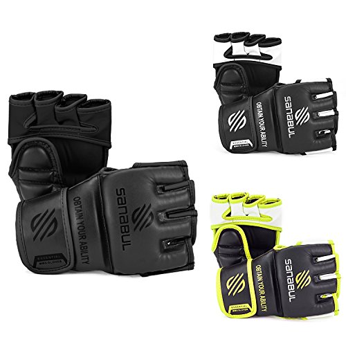 Sanabul Essential Mma Grappling Gloves 4 Oz (Allblack, Small/Medium) #TOP28