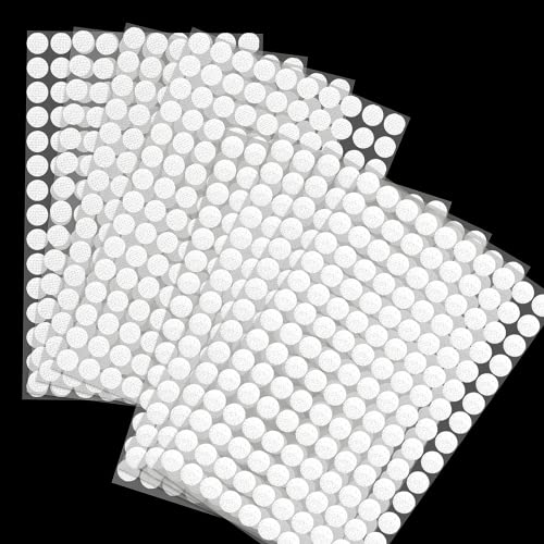 1008 Pcs Scratch Autocollant Rond, 504 Paires 10mm Pastille Scratch Autocollant Crochets et Boucles, Blanc Double Face Rond Pastille Adhesive Collant Point,...