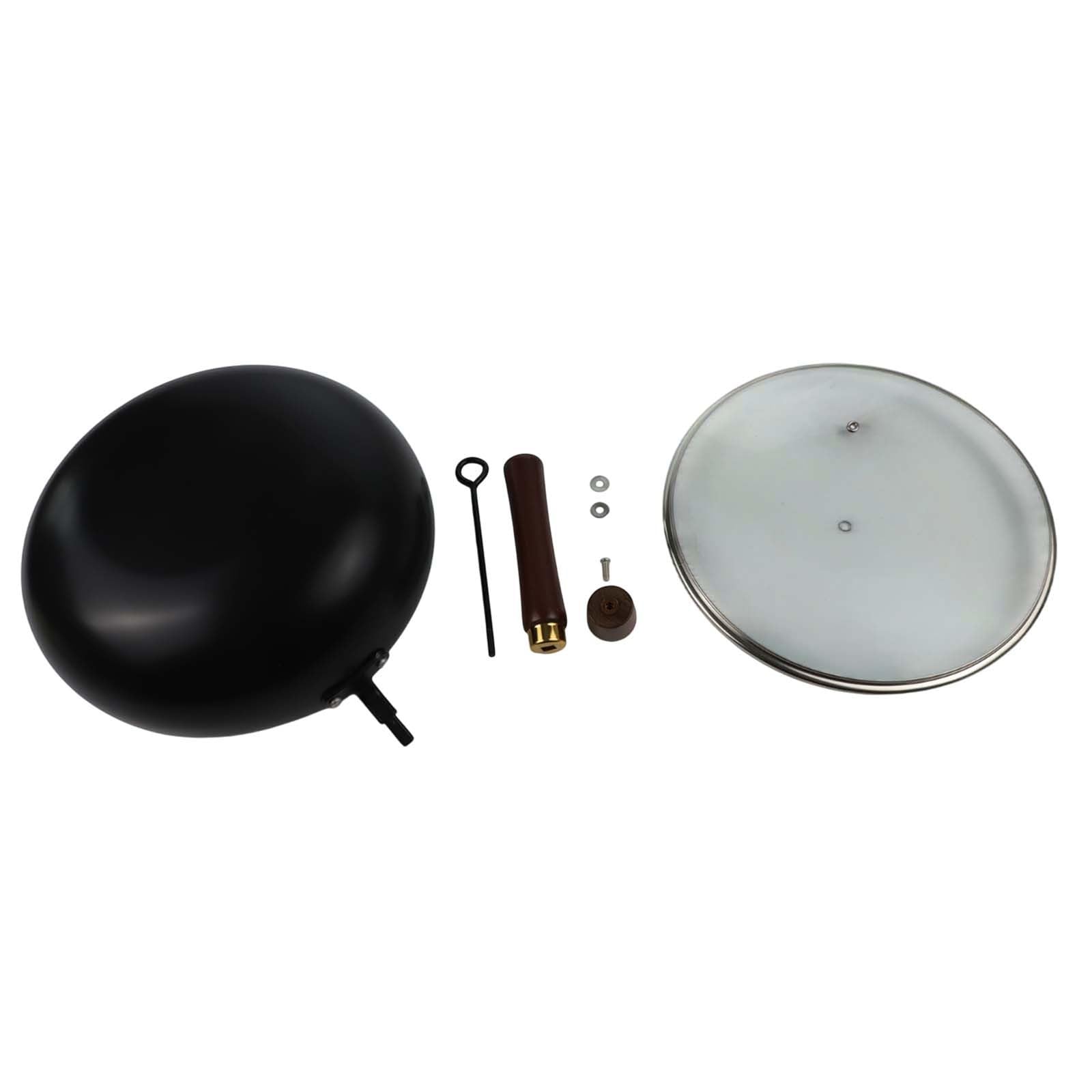 FUBESK Forgiato a mano Ferro Wok Grande Belly Pot 265Cm Non Rivestito In Acciaio Al Carbonio Padella Induzione E Gas Stufe Per Robot Nero Aspirapolvere Accessori Aspirapolvere Accessori