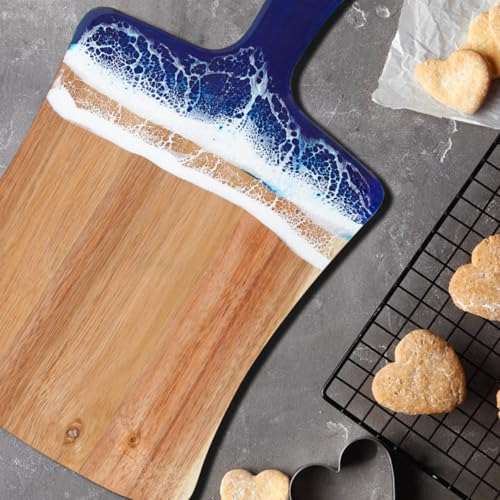 Tabla para Cortar Cocina Madera Acacia Azul 36x21 cm miniatura 3