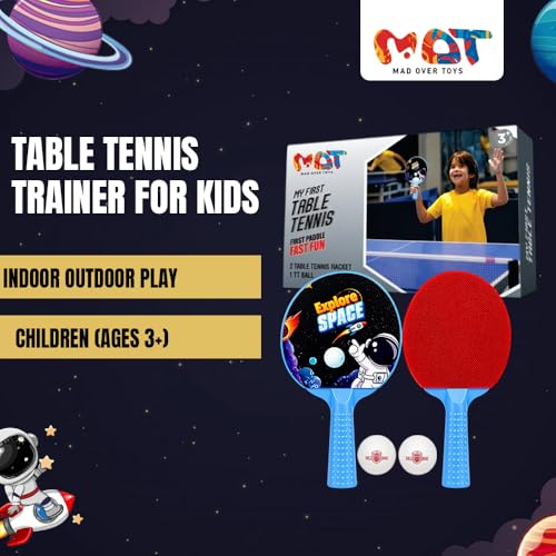 Image of My First Table Tennis Set for Kids|Tabletop Ping Pong Trainer with 2 Bats, 2 Balls & Net |High-Speed Indoor Sports Toy for Hand-Eye Coordination & Active Play for Boys & Girls Ages 3+