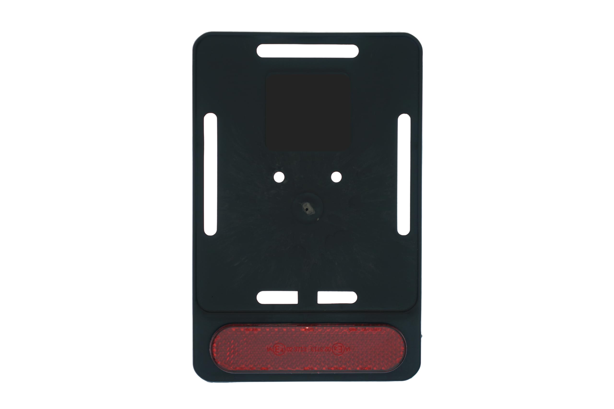 1x Kennzeichenhalter Kennzeichenträger Schwarz Mit Reflektor Rot für Versicherungskennzeichen 135 x 110 mm (für Mofa - Roller - S-Pedelec - E-Bike - Moped - L-Krad - Leichkraftrad) (Mit Reflektor) - 2