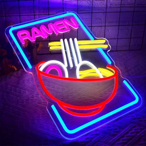 Image of Ramen Neon Sign for Wall Decor Dimmable LED Light Up Sign for Resturant Dining Hall Kitchen Home Bar Man Cave for Party Club Christmas Birthday Gifts Wall Art Size15.7 * 11.4(WZCP013)