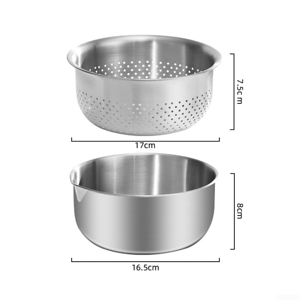 Cuenco para acero Inoxidable Lavar Arroz con Drenaje Cuenco para