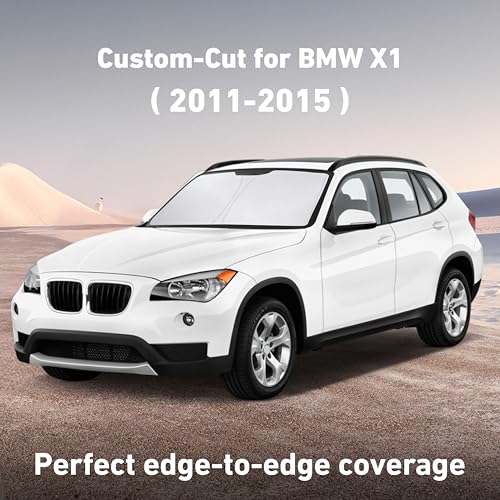 Image of EcoNour Windshield Sunshade Compatible for BMW X1 2011-2013 2014 2015, Sun Visor for Front Windshield & Window Sun Shade Cover, UV Heat Blocker & Protector, Car Accessories