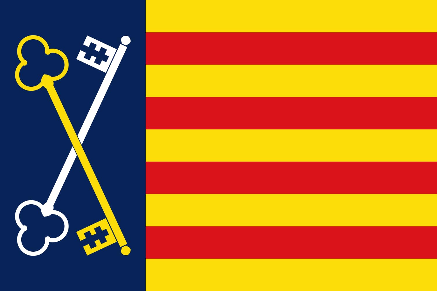 Drapeau de Gavà grand format pour décorer une salle de fête associative