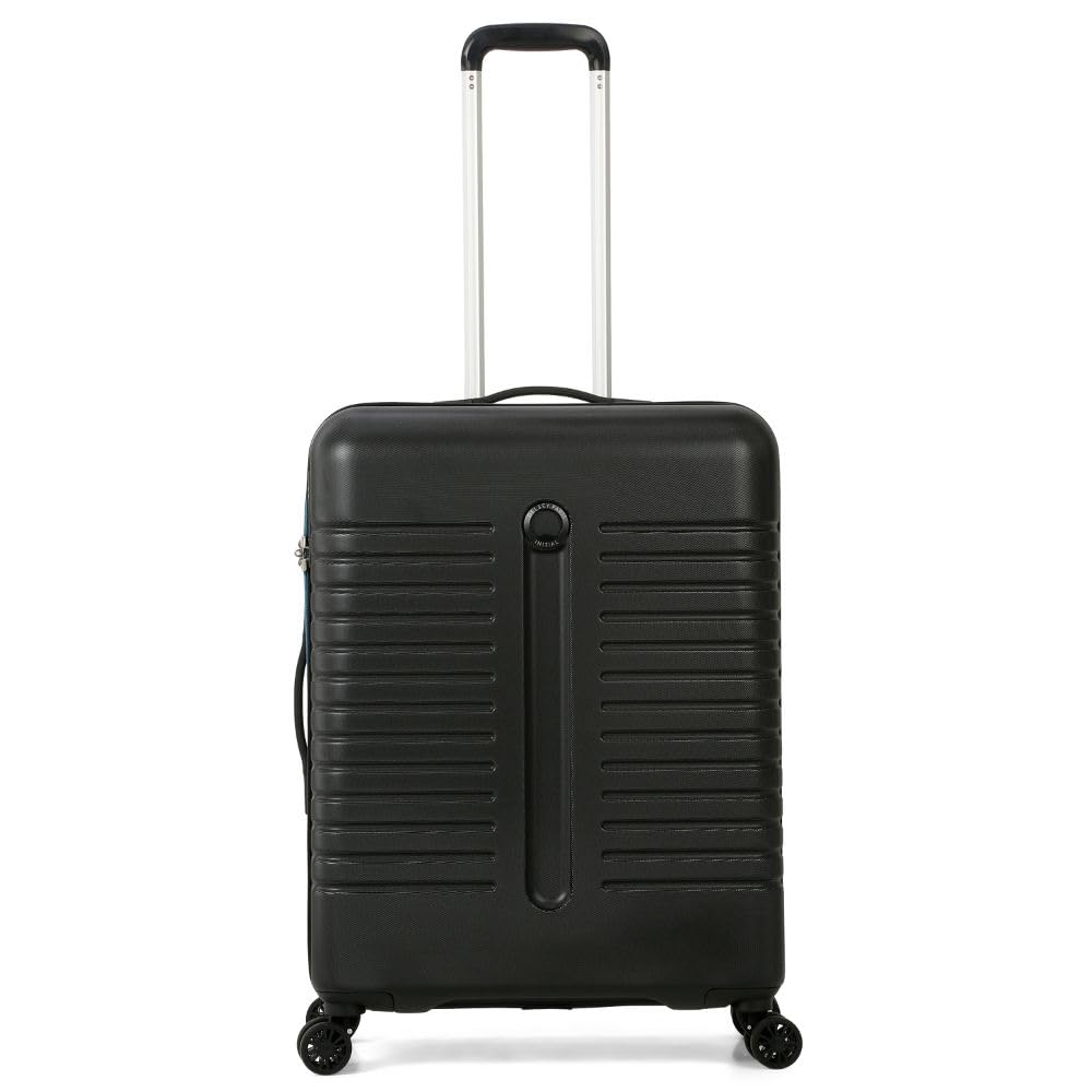 DELSEY PARISIROISE 66 cms Medium Check-in ABS Hardsided 8 Wheels Spinner Luggage/Suitcase/Trolley Bag for Travel with TSA Lock- Black