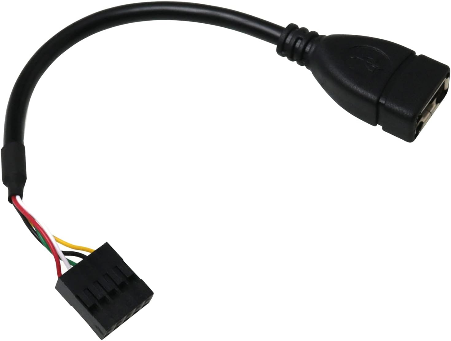 10cm Motherboard USB 2.0 Adapter Cable A Female to Dupont 9 Pin Female Header Motherboard Cable Cord USB Header to USB Cable (0.1M), Black