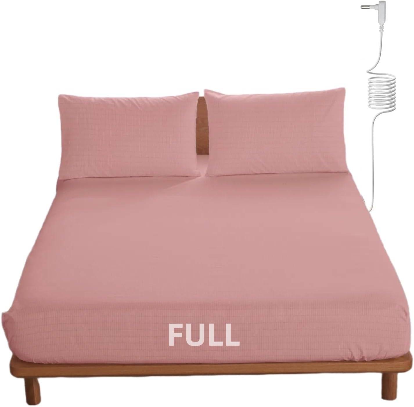 OKOHEY Grounding Fitted Sheets with 15ft Earthing Cord, Full Size, 90% Organic Cotton + 10% Silver Fiber, Soft & Breathable Grounded Sheet for Better Sleep and Enhanced Wellness, Pink