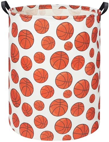 Image of Basketball Kids Laundry hamper Baby Hamper for Nursery Boy and Girl Hamper Cute Kids Toys Storage Bin Organizer Room Decor for Home(Basketball)