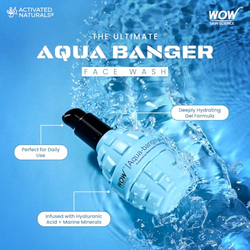 Image of WOW Skin Science Aqua-Banger Face Wash | Hydrating Face Cleanser with Watermelon, Hyaluronic Acid & Omega | Gentle, Non-Drying Formula | Deeply Hydrates & Refreshes Skin | All Skin Types | 150ml