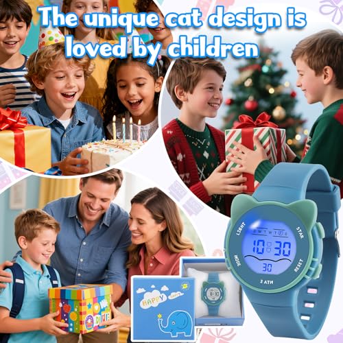 Image of Edillas Kids Watches Digital Girls Boys, 7 Colors Light Wrist Watch for Child Waterproof Sport Outdoor Multifunctional Wristwatches with Stopwatch /Alarm for Ages 4-15
