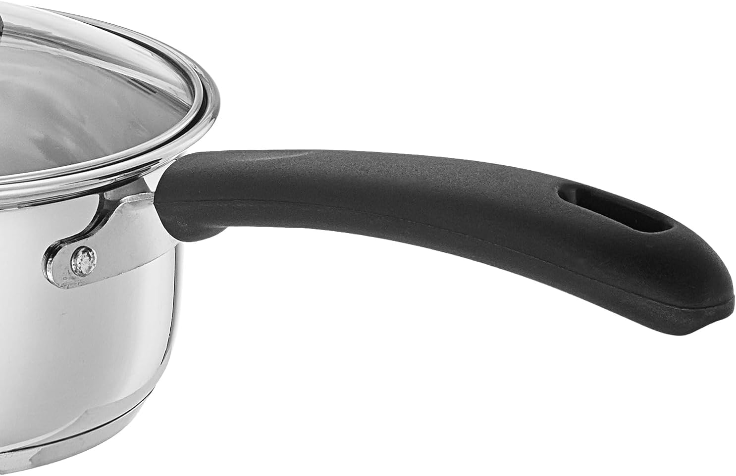 NOBILITY 1.5 quart Stainless Steel Saucepan with Lid, Tempered Glass, Stay-Cool Handle, Induction Ready, Oven Safe, Compatible with All Cooktops, Dishwasher Safe Soup Pot, 16 cm, 1500 ml