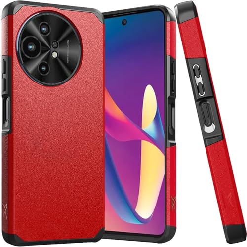 ExtremeCases for TCL 50 XL 5G Shockproof Hybrid Cover Phone Case + Extreme Band + Stylus Pen + Pry Tool (Red)