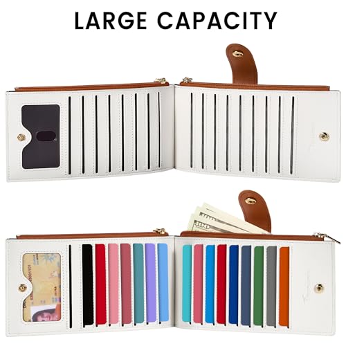 Image of Travelambo RFID Wallet Women Large Size Bifold Multi Card Wallet Case with Zipper Pocke Credit Card Holder for Women
