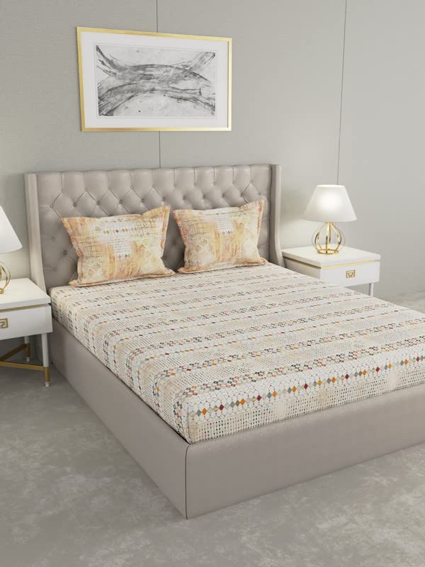 Trident King Flat Sheet with 2 Pillowcases, Digital Print Collection