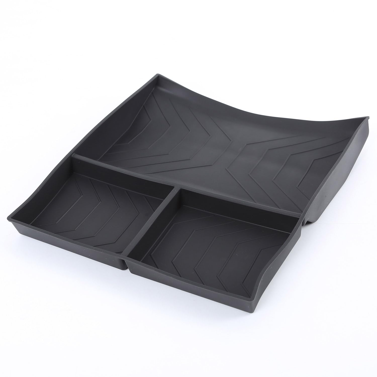 SHIFENG Per NUOVO 2025 LR Defender 90 110 130 Console inferiore Vassoio di Immagazzinaggio Scatola Organizzatore Interno Silicone Pad Protettivo Accessori (nero)