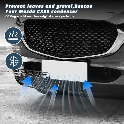 Image of RUIYA CX30 Front Grill Mesh Inserts Trims for Mazda CX30 Accessories 2PCS Front Grille Guard Compatible with 2020 2021 2022 2023 2024 2025 2026 Mazda CX30(320MM for CX30 Preferred Grilles)