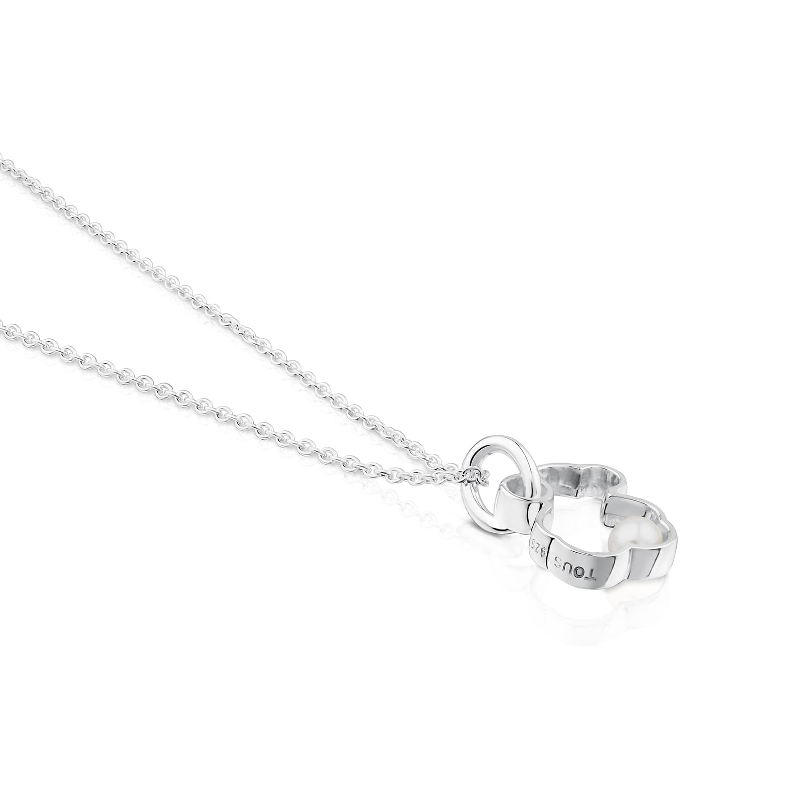 TOUS Collar de Plata de Primera Ley para Mujer con Motivo Oso de 1.6 cm, 45 cm de Largo, Clásico y Versátil, Colección Silueta