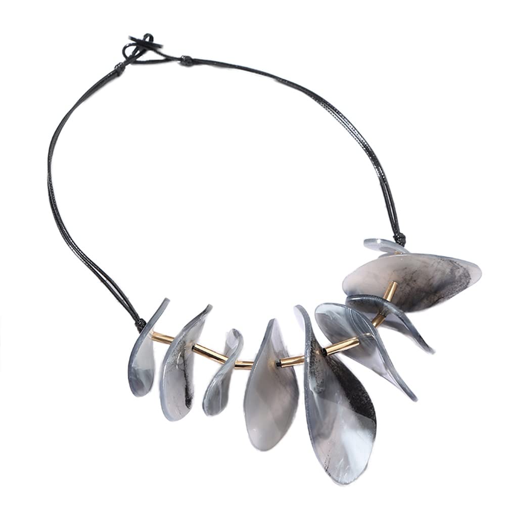 Neklace for Men, S Colorful Acrilic Chunky Resin Necklace - Gioielli con collaggio esagerato per la esagerati a Mano