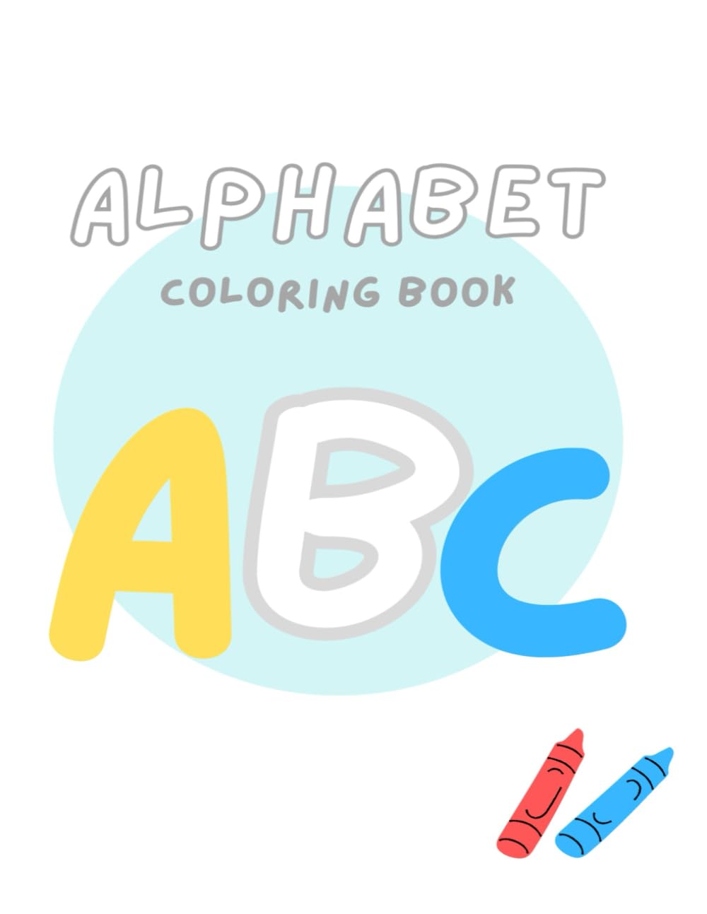 White Minimalist Alphabet Coloring Book Worksheet