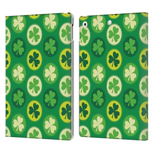 Étui portefeuille en cuir Head Case Designs pour Apple iPad 10.2 trèfle