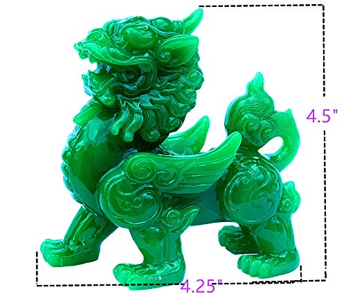 Figura Decorativa Feng Shui Pi Yao Verde Jade miniatura 2